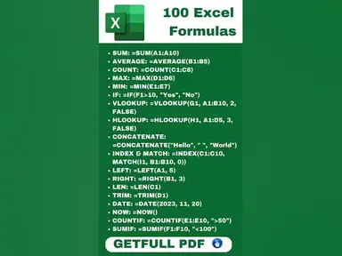 'Video thumbnail for 100 Excel Formulas | Excel Formula Hacks | Excelweez.com'