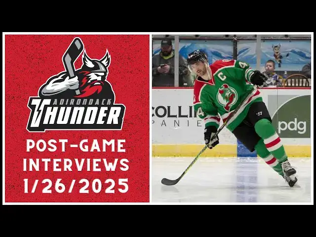 'Video thumbnail for ECHL Post-Game Interviews: Adirondack Thunder vs. Norfolk Admirals 1/26/2025'