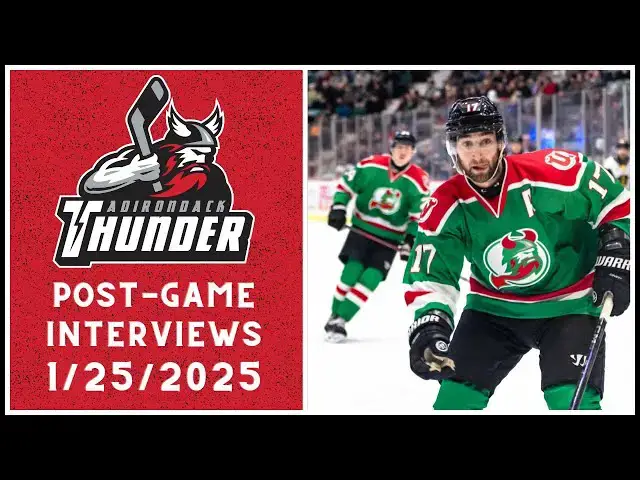 'Video thumbnail for ECHL Post-Game Interviews: Adirondack Thunder vs. Norfolk Admirals 1/25/2025'