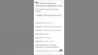 'Video thumbnail for Meeting a Friend || Practice English Conversation || Beginner Level'