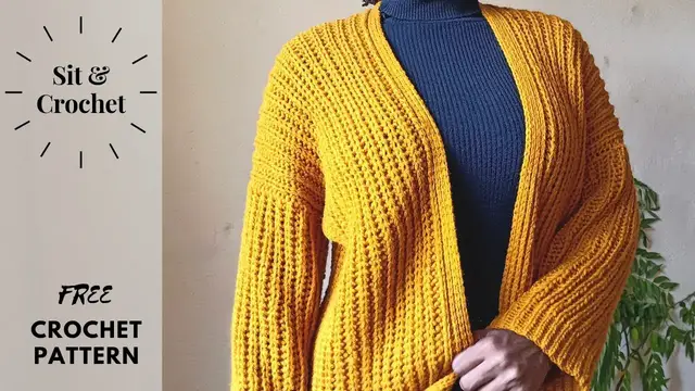 'Video thumbnail for How To Crochet An Oversized Cardigan | Free Pattern Available'