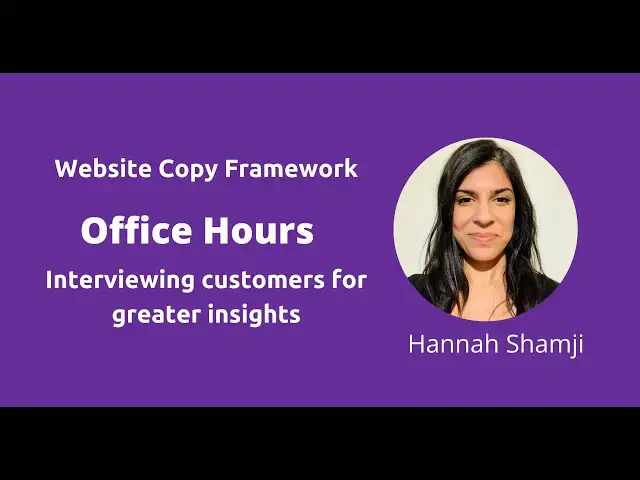 'Video thumbnail for Customer Research Insights with Hannah Shamji'