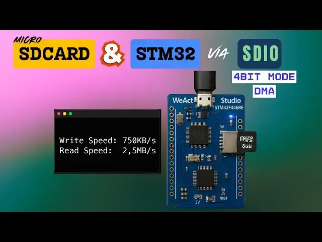 'Video thumbnail for Interface SD card with STM32 using SDIO || 4Bit Mode || DMA'