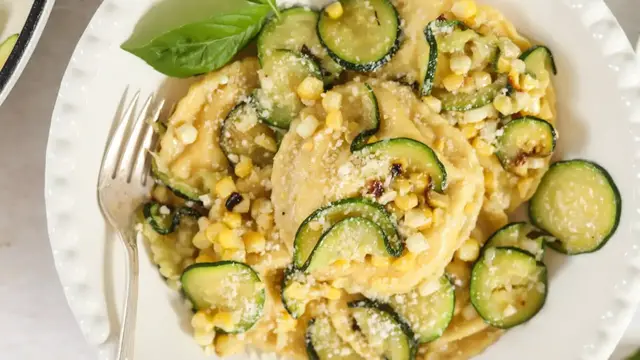 'Video thumbnail for Summery Sweet Corn Ravioli With Zucchini And Basil Recipe'