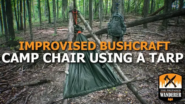 'Video thumbnail for Improvised Bushcraft Camp Chair Using a Tarp'