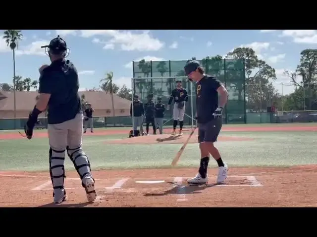 'Video thumbnail for Paul Skenes vs. Adam Frazier Live Batting Practice! Pittsburgh Pirates! (2025 MLB Spring Training)'