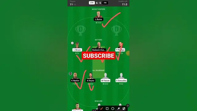 'Video thumbnail for ETR vs PIR Dream11 Grand League Team WIN BIG #dream11 #shortsviral'