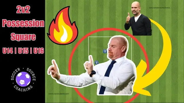 'Video thumbnail for 2v2 Possession Square (HARD MODE) Soccer/ Football Drill ⚽️ U14, U15, U16'