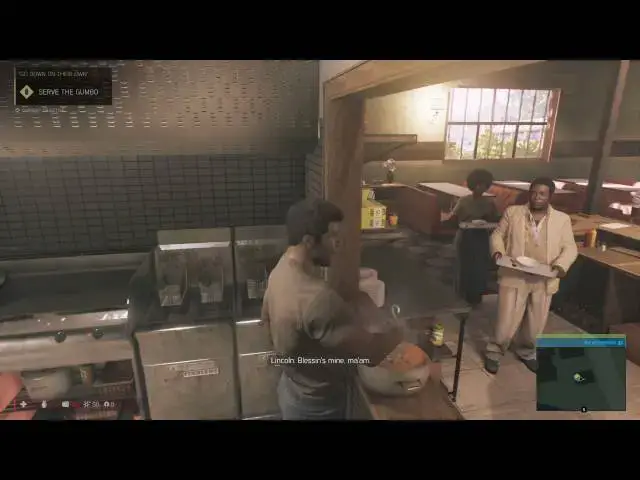 'Video thumbnail for Mafia lll - A Taste of the Action: Lincoln Serves Gumbo at Warm Hart's Neighborhood Kitchen Sequence'