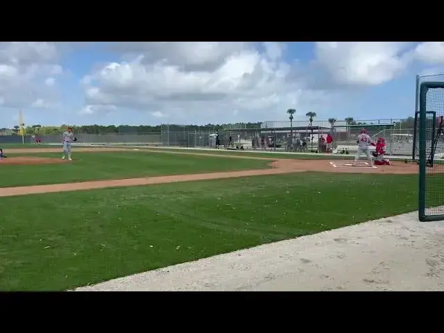 'Video thumbnail for Erick Fedde vs. Pedro Páges Live Batting Practice with Cardinals! (2025 MLB Spring Training)'
