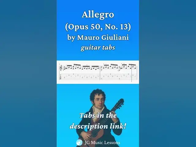 'Video thumbnail for Allegro Giuliani (Opus 50, No. 13) guitar tabs 🎸  #guitarlesson #guitartutorial'