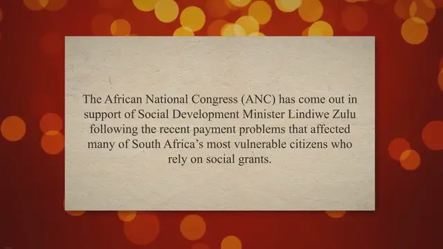 'Video thumbnail for ANC Supports Lindiwe Zulu Amid Recent SASSA Issues'