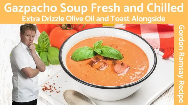 'Video thumbnail for Gazpacho Soup The Ultimate Creamy (Summertime Soup Recipe) - Gordon Ramsay'