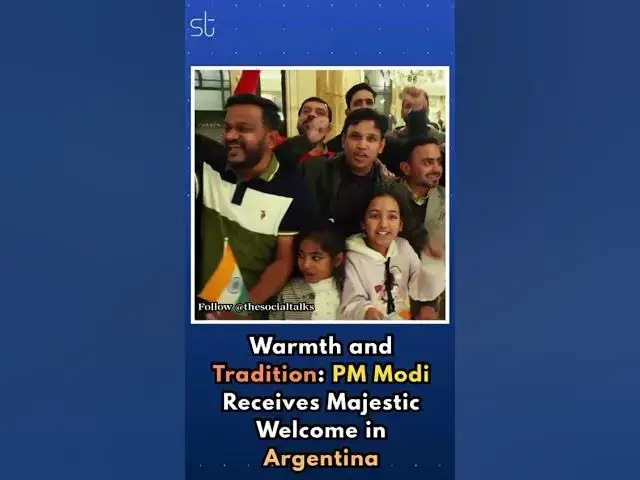 'Video thumbnail for Warmth and Tradition: PM Modi Receives Majestic Welcome in Argentina'