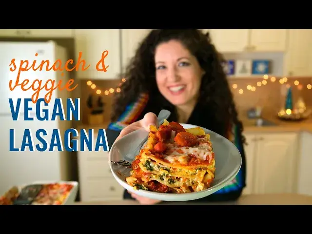 'Video thumbnail for Vegan Lasagna with Spinach and Veggies (Vegan Christmas Dinner Recipe)'