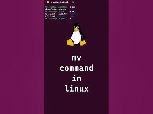 'Video thumbnail for 7/10 Basic Linux Commands | mv command in linux #shorts #linux #linuxcommands'