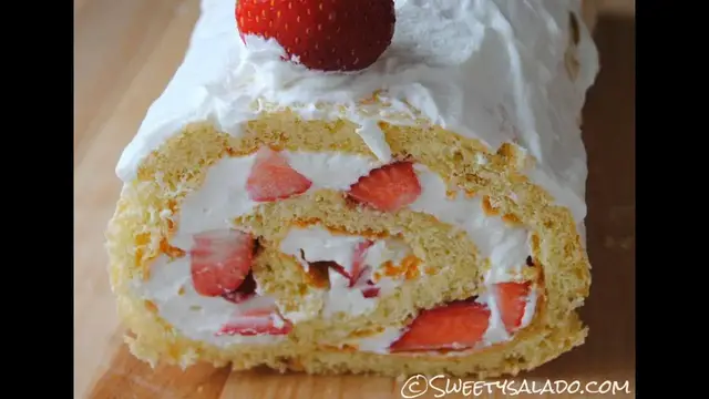 'Video thumbnail for STRAWBERRY CAKE ROLL | How To Make A Strawberry Jelly Roll | SyS'