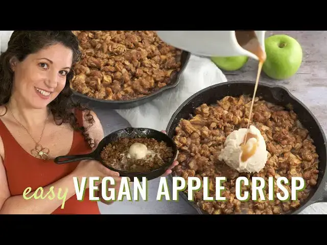 'Video thumbnail for Easy Vegan Apple Crisp Recipe! Perfect dessert for Thanksgiving!'