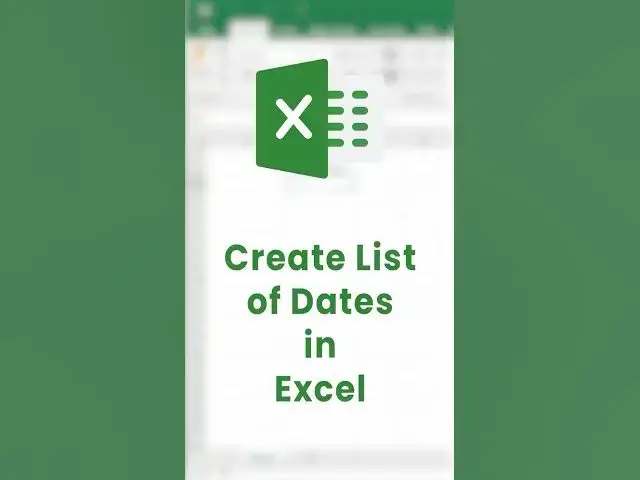 'Video thumbnail for How to Create List of Dates in Excel? (In 20 Seconds) #shorts #excel #exceltricks'