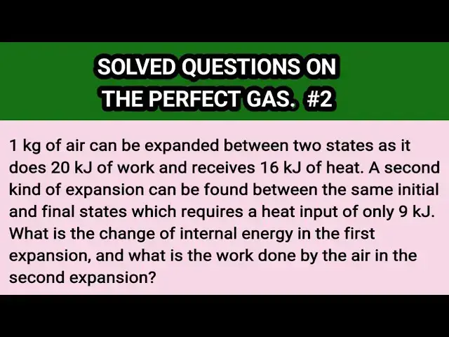 'Video thumbnail for Solved questions related to "The perfect gas"- (PART 2)#educationfoundationtutorials #thermodynamics'
