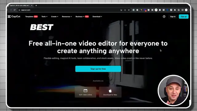 'Video thumbnail for CapCut Tutorial for Mac and PC 2024  Best Free Video Editor'