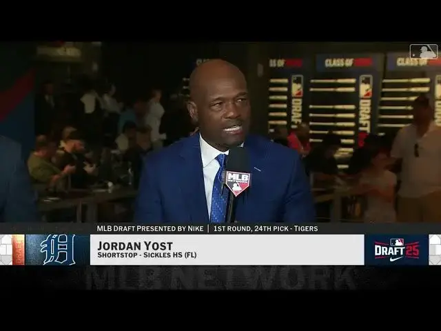 'Video thumbnail for Detroit Tigers Select Jordan Yost with No. 24 Pick in 2025 MLB Draft!'