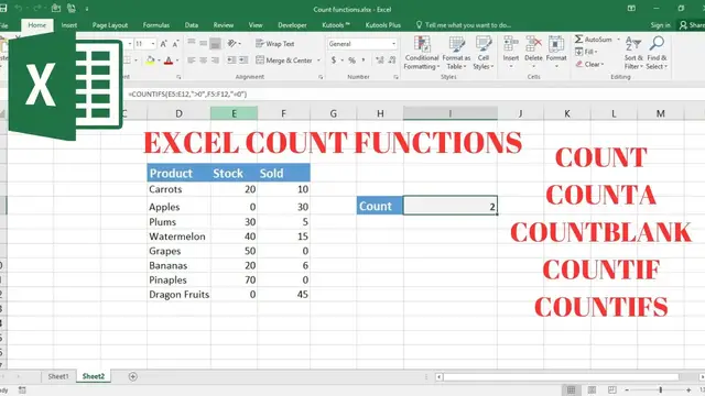 'Video thumbnail for How to use the 5 COUNT Functions in Excel'