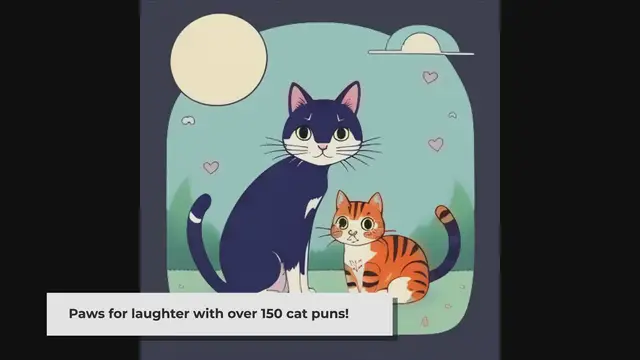 'Video thumbnail for Purr-fectly Hilarious: 150+ Cat Puns, Jokes, One Liners, Quotes and Funny Captions & Sayings That'll Make You Feline Good!'