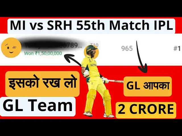 'Video thumbnail for MI vs SRH Dream11 Prediction| MI vs SRH Dream11 Team | MI vs SRH Playing 11 | Player Stats GL | SL'