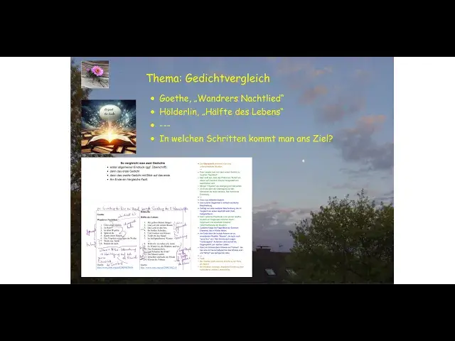 'Video thumbnail for Gedichtvergleich: Goethe - Hölderlin - "Wandrers Nachtlied" - "Hälfte des Lebens" - So kann es gehen'