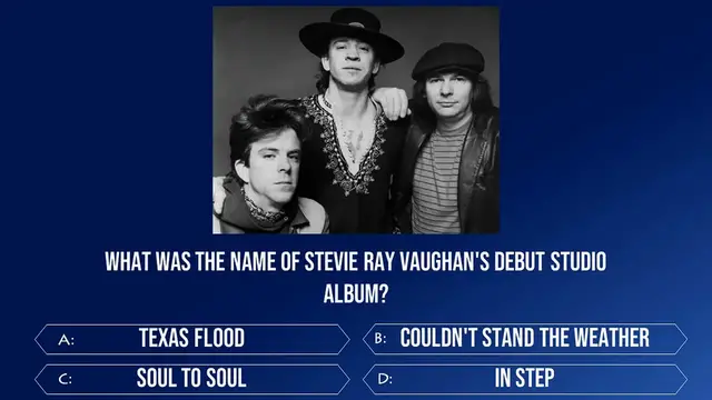 'Video thumbnail for Strumming Through History: A Stevie Ray Vaughan Millionaire Quiz'