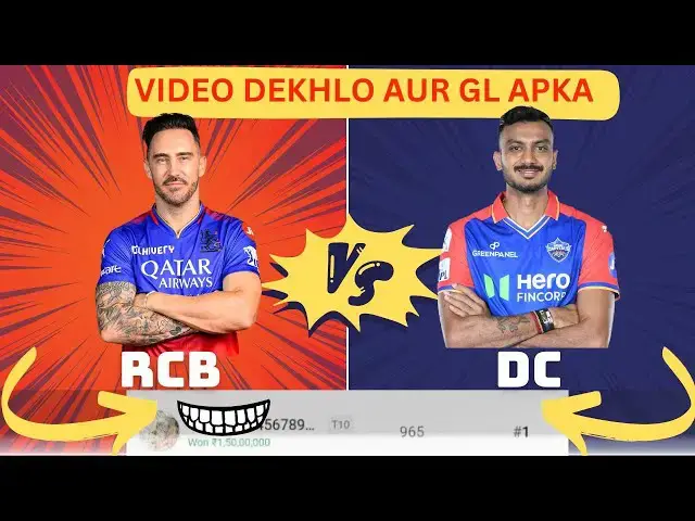 'Video thumbnail for RCB vs DC Dream11 Prediction RCB vs DC Dream11 Team RCB vs DC Playing 11 Player Stats Injury Updates'