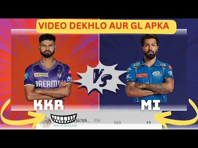 'Video thumbnail for KKR vs MI Dream11 Prediction KKR vs MI Dream11 Team KKR vs MI Player Stats Playing 11 Injury Updates'