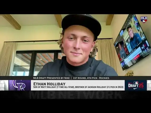 'Video thumbnail for Ethan Holliday Talks About Being Draft Fourth Overall in 2025 MLB Draft!'