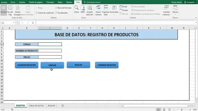 'Video thumbnail for Base de Datos en EXCEL: Botones GUARDAR - BUSCAR - ELIMINAR con MENSAJE emergente de confirmación.'