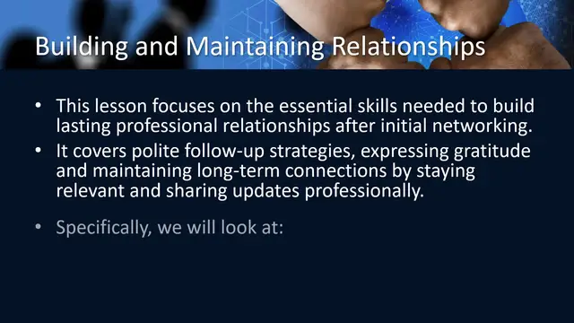 'Video thumbnail for Business English Networking - Building and Maintaining Relationships'