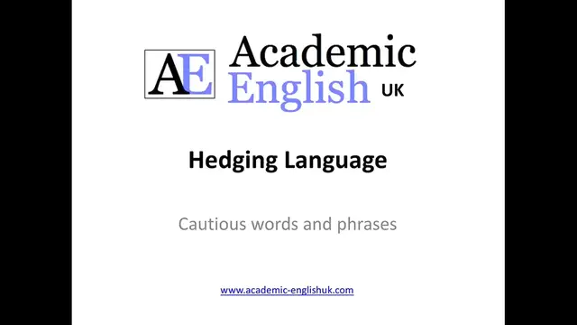 'Video thumbnail for Hedging Language - Academic Writing'