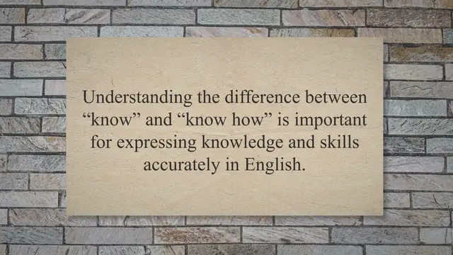'Video thumbnail for Know vs. Know How'