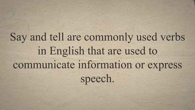 'Video thumbnail for Difference Between "Say" and "Tell"'