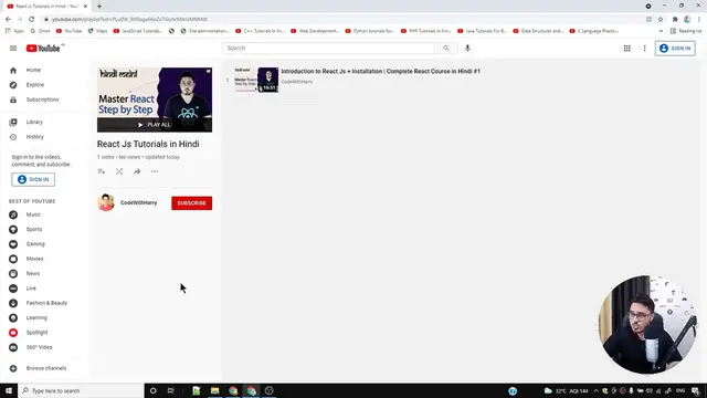 'Video thumbnail for Creating our first react app using create-react-app _ Complete React Course in Hindi #2'