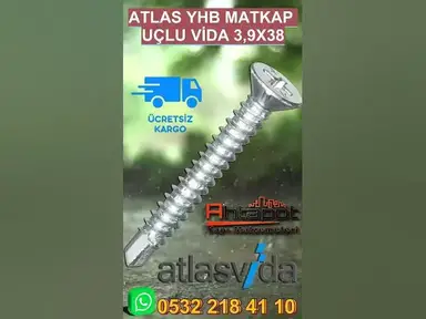 'Video thumbnail for Atlas Matkap Uçlu Vida 3,9×38 #vida #atlasvida #suntavidası #MatkapUçluVida'