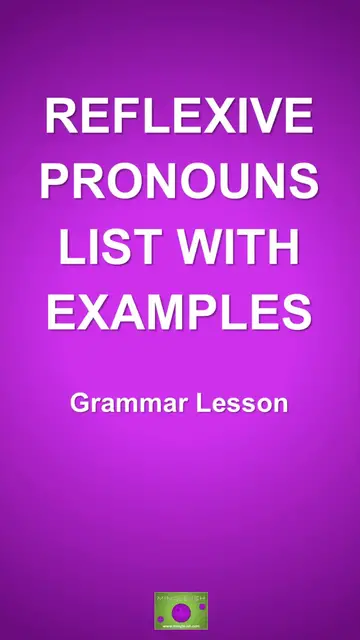 'Video thumbnail for Reflexive Pronouns List with Examples'