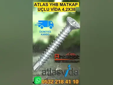 'Video thumbnail for Atlas Matkap Uçlu Vida 4,2×38 #vida #atlasvida #suntavidası #MatkapUçluVida'