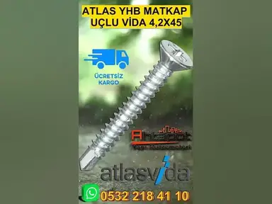 'Video thumbnail for Atlas Matkap Uçlu Vida 4,2×45 #vida #atlasvida #suntavidası #MatkapUçluVida'