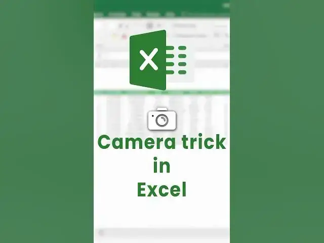 'Video thumbnail for Camera Trick in Excel 📷(In 30 Seconds) #shorts #excel'