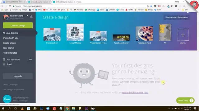 'Video thumbnail for Canva_ Getting Started and Discovering the Dashboard'