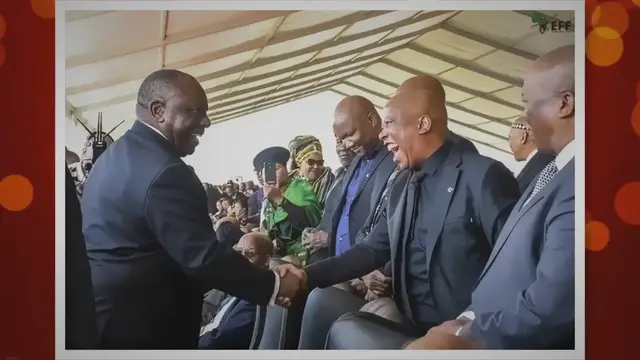 'Video thumbnail for Surprising Unity: Cyril Ramaphosa and Julius Malema Share a Touching Moment at Prince Mangosuthu’s Funeral'