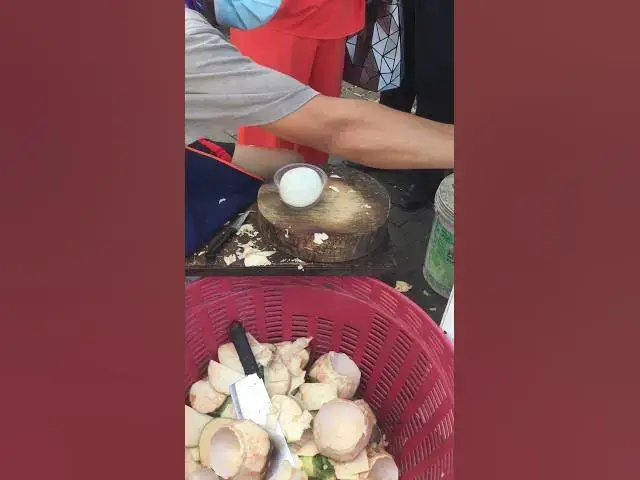 'Video thumbnail for Amazing coconut cutting skills Street Food Bangkok Thailand'