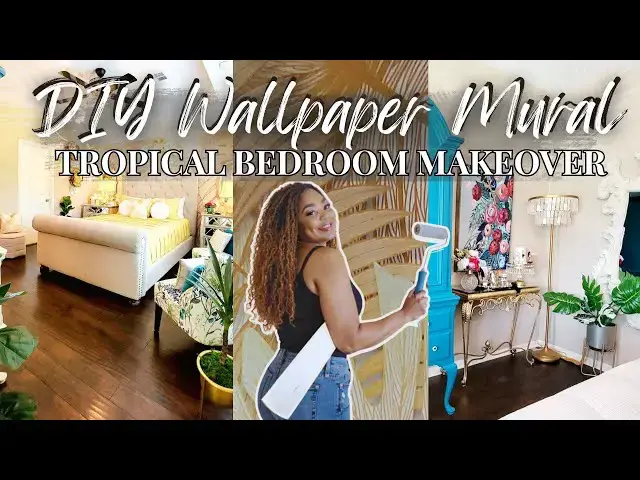 'Video thumbnail for Wake Up In Paradise 🏝🍹 | DIY Wallpaper Mural | Tropical Bedroom Makeover'