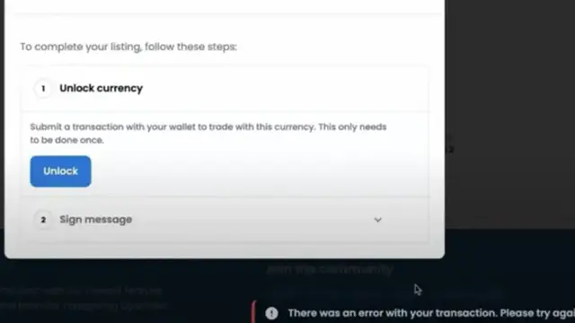 'Video thumbnail for How to Fix Unlock Currency Transaction Error on OpenSea (Step By Step)'